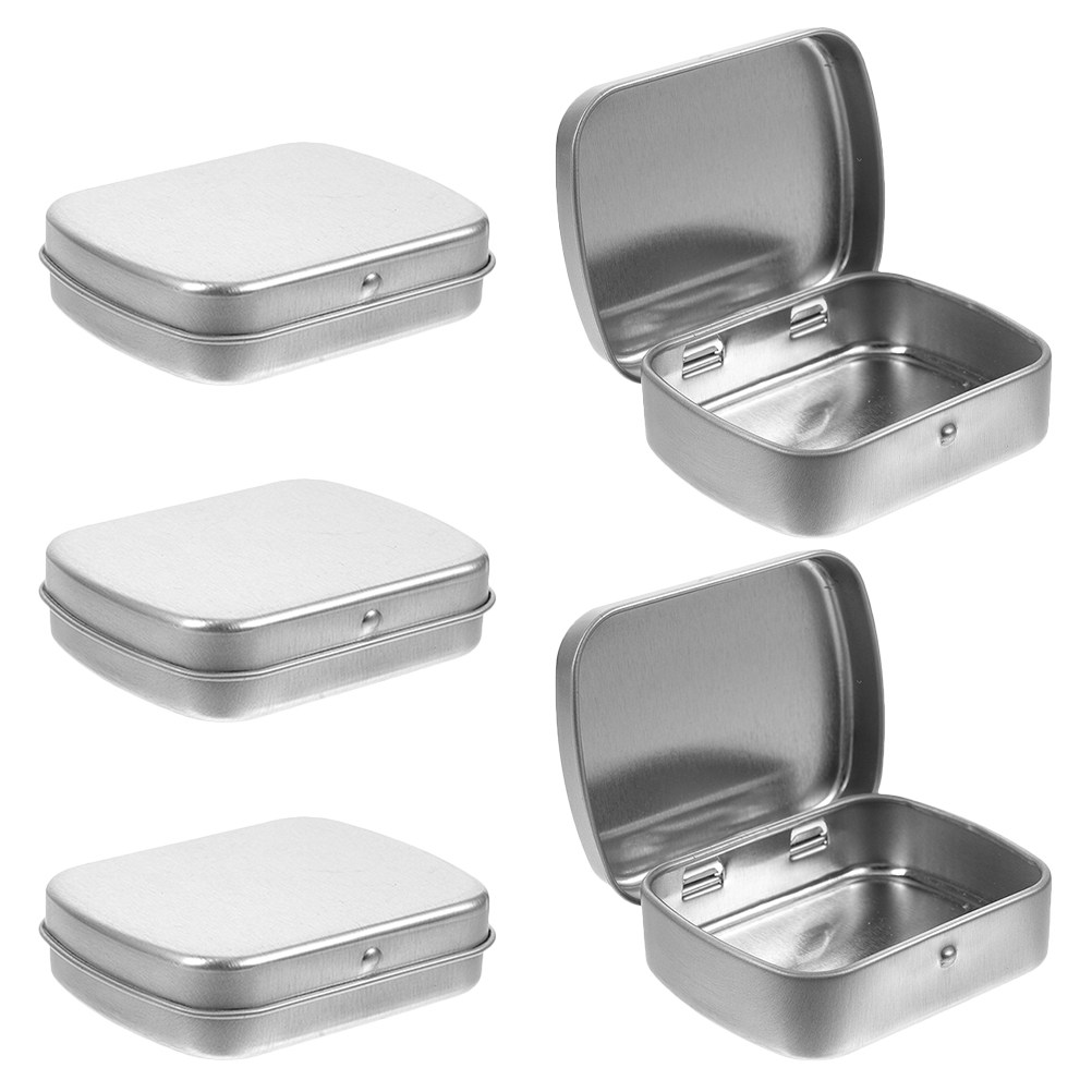 5Pcs Portable Metal Tin Box Co - огляд і ціна Tin Container Lid