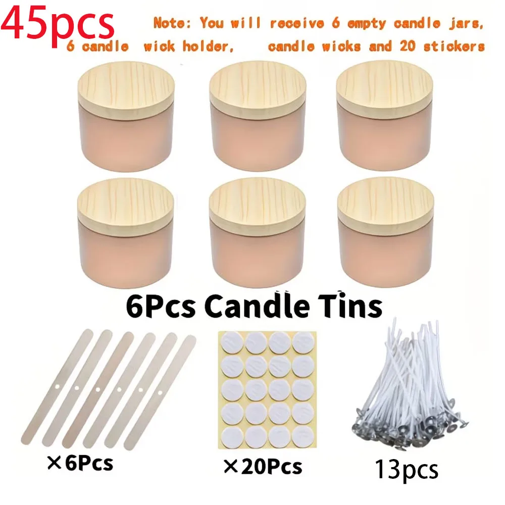45pcs Rose Golden Metal Candle - огляд і ціна Candle Making Jars With Lids