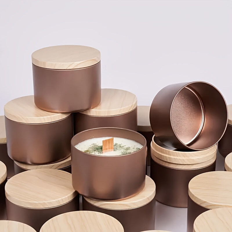 45pcs Rose Golden Metal Candle - огляд і ціна Candle Making Jars With Lids