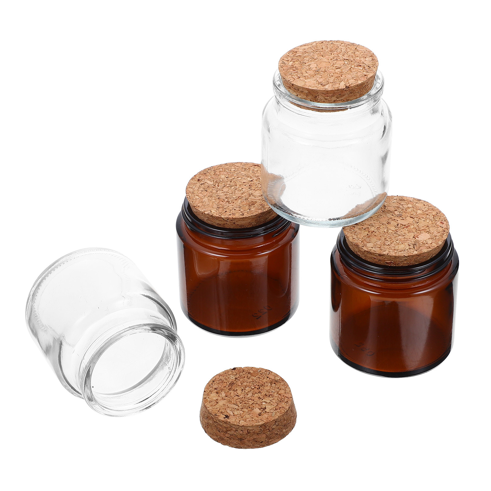 4Pcs Thick Glass Jar with Natu - огляд і ціна Candle Making Jars With Lids